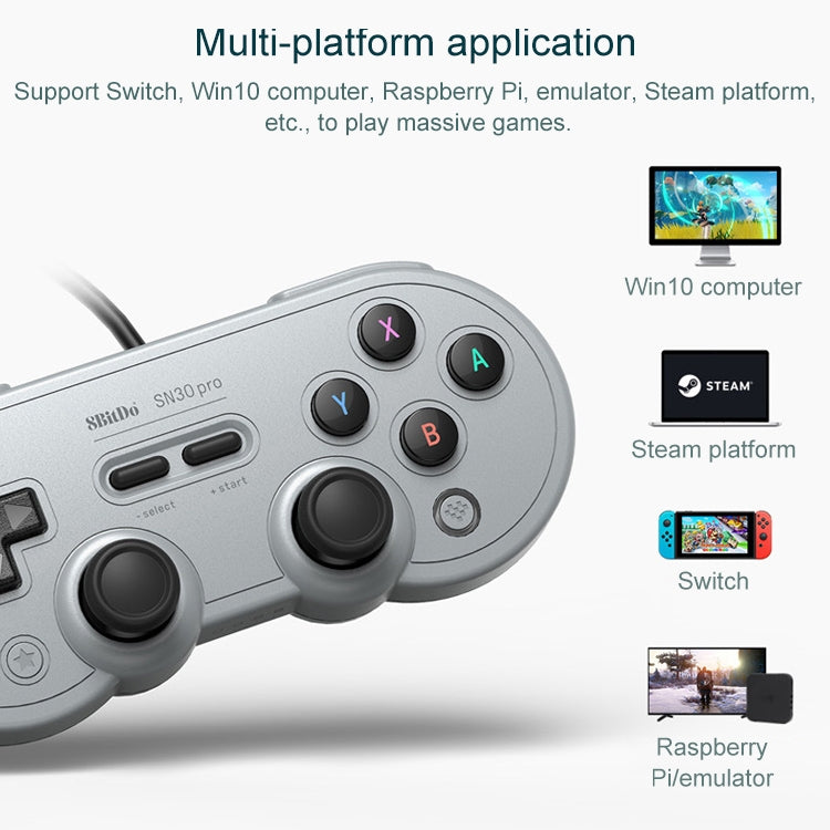 八位堂 SN30 PRO USB有線遊戲手柄操縱桿 適用於Swith / Steam / PC