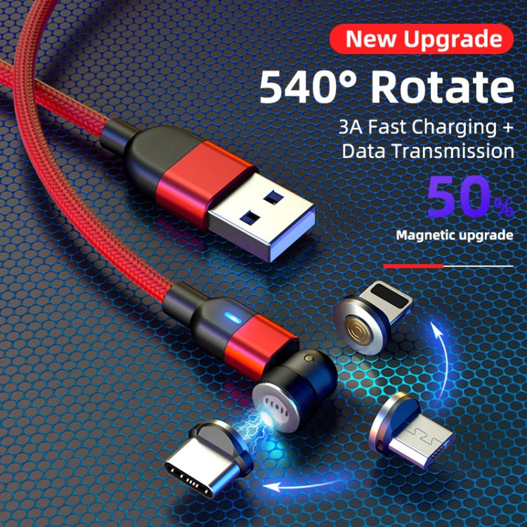 1m 3A 三合一 USB 轉 8 Pin + USB-C / Type-C + Micro USB 540度旋轉磁吸充電數據線
