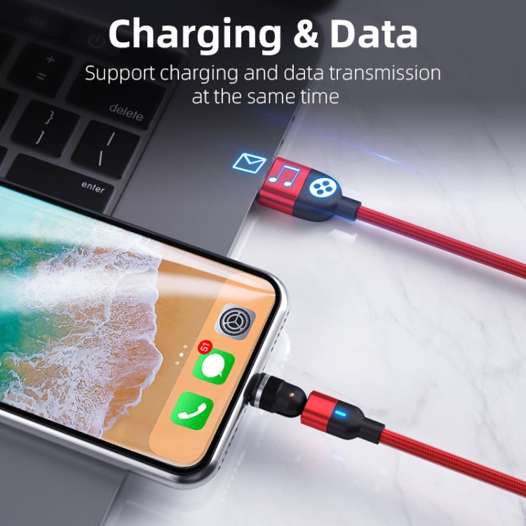 1m 3A 三合一 USB 轉 8 Pin + USB-C / Type-C + Micro USB 540度旋轉磁吸充電數據線