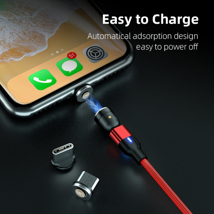 1m 3A 三合一 USB 轉 8 Pin + USB-C / Type-C + Micro USB 540度旋轉磁吸充電數據線