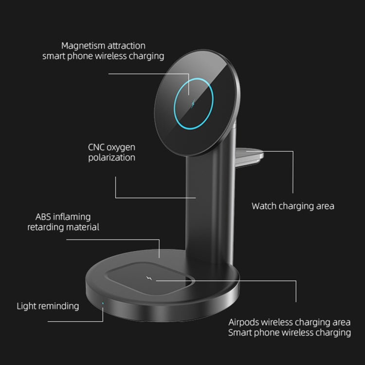 S36 3合一 15W 多功能磁吸無線充 適用於手機 / 蘋果手錶 / AirPods