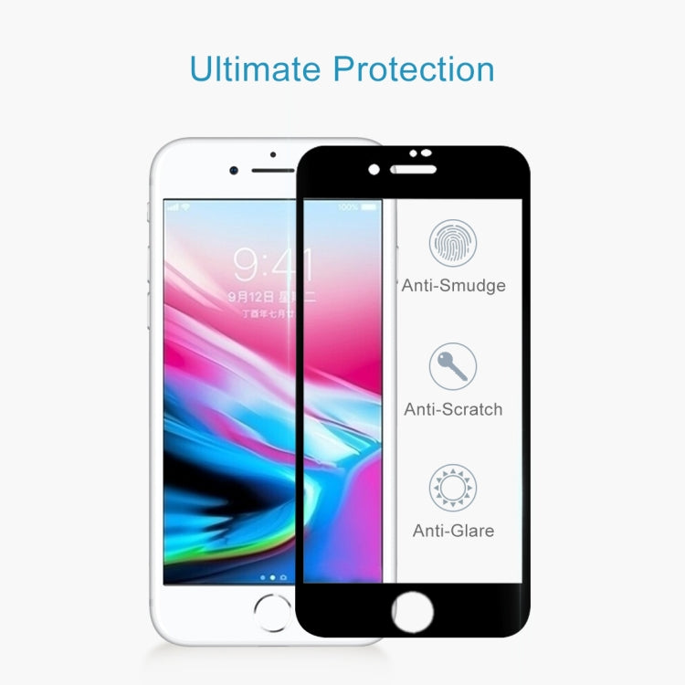 適用於iPhone 8 Plus 0.26mm 9H表面硬度 2.5D弧邊絲印全屏覆蓋鋼化膜