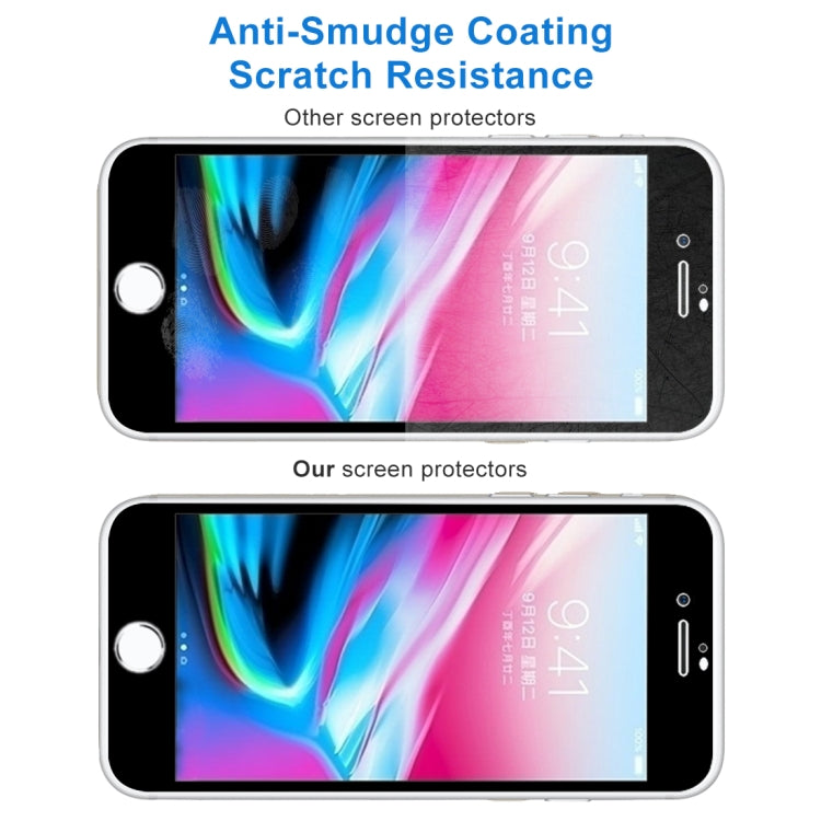 適用於iPhone 8 Plus 0.26mm 9H表面硬度 2.5D弧邊絲印全屏覆蓋鋼化膜