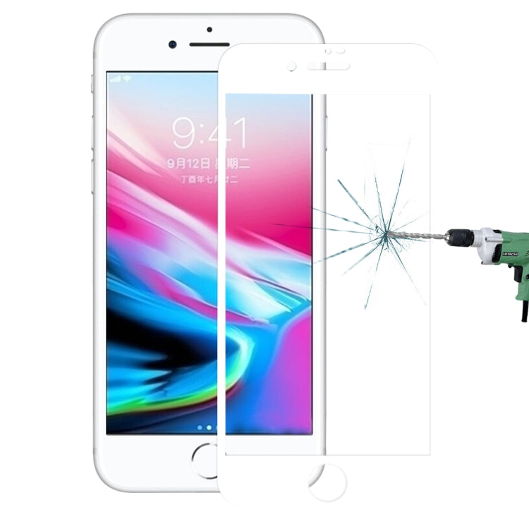 適用於iPhone 8 Plus 0.26mm 9H表面硬度 2.5D弧邊絲印全屏覆蓋鋼化膜