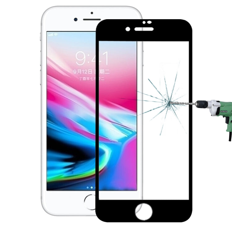 適用於iPhone 8 Plus 0.26mm 9H表面硬度 3D碳纖維軟邊全屏鋼化玻璃保護膜