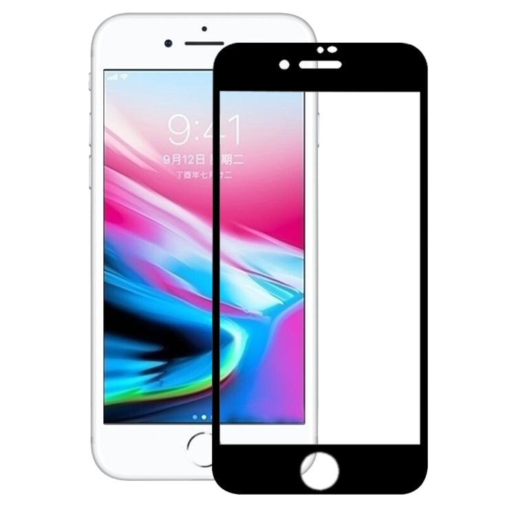 適用於iPhone 8 Plus 0.26mm 9H表面硬度 3D碳纖維軟邊全屏鋼化玻璃保護膜