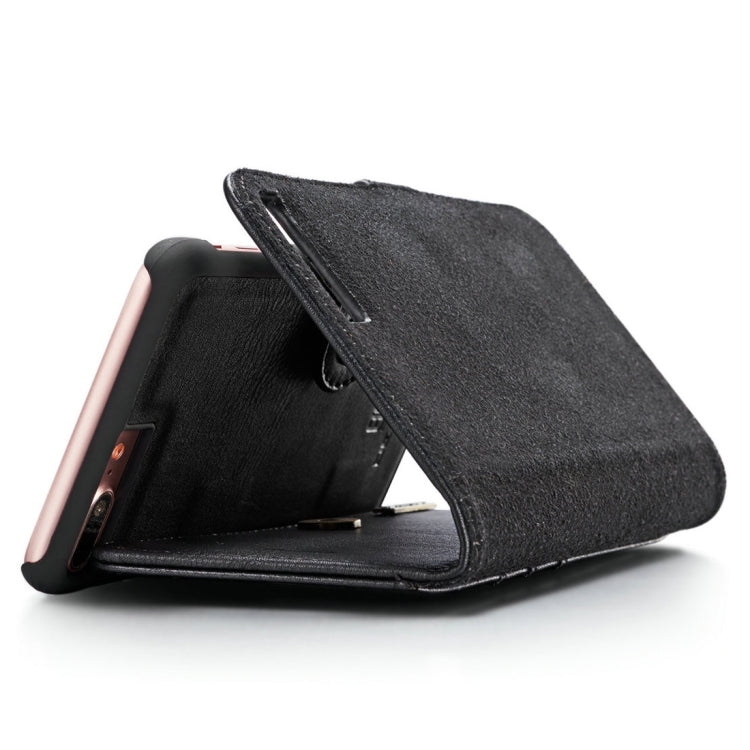 DG.MING 適用於iPhone 8 Plus & 適用於iPhone 7 Plus 兩折牛皮款左右開可拆分磁吸皮套 帶支架&卡槽&錢包, iPhone 8P & 7P