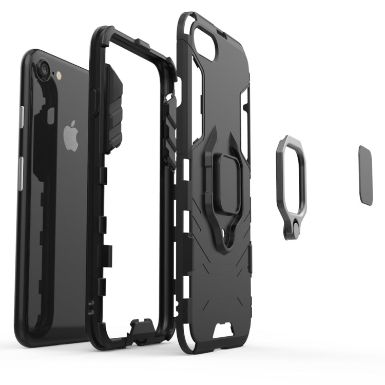 適用於iPhone 8 Plus & 7 Plus 黑豹PC + TPU磁吸指環支架防摔保護殼