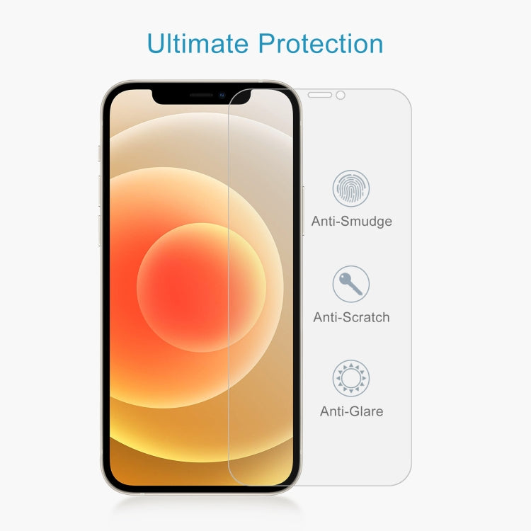 適用於 iPhone 12 / 12 Pro 50pcs 0.26mm 9H 2.5D 半屏鋼化玻璃保護膜