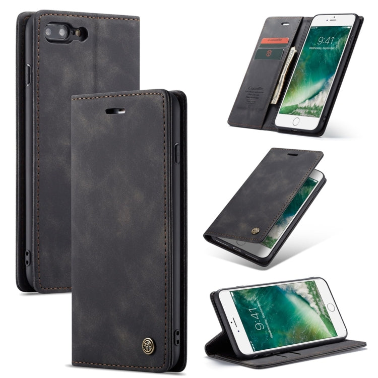 CaseMe-013 適用於iPhone 7 Plus / 8 Plus 多功能復古磨砂左右開皮套，帶支架&卡槽&錢包