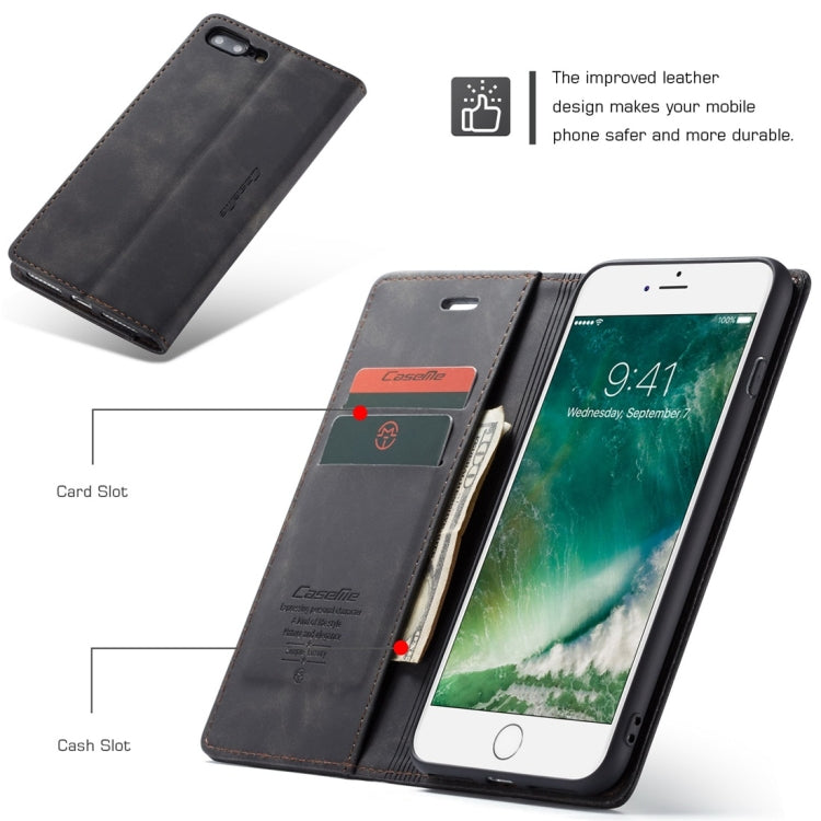 CaseMe-013 適用於iPhone 7 Plus / 8 Plus 多功能復古磨砂左右開皮套，帶支架&卡槽&錢包
