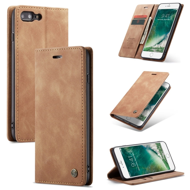 CaseMe-013 適用於iPhone 7 Plus / 8 Plus 多功能復古磨砂左右開皮套，帶支架&卡槽&錢包
