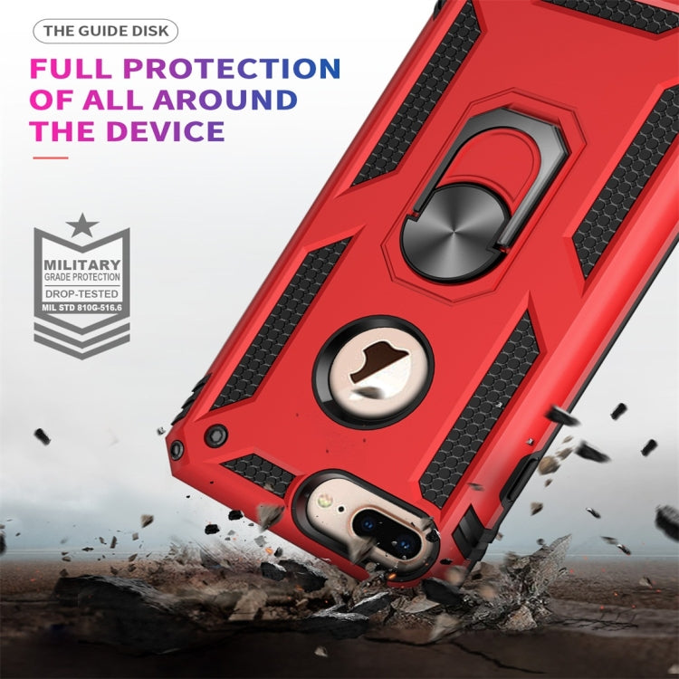 適用於iPhone 7 / 8 Plus TPU + PC軍士盔甲防摔保護殼，帶360度旋轉支架