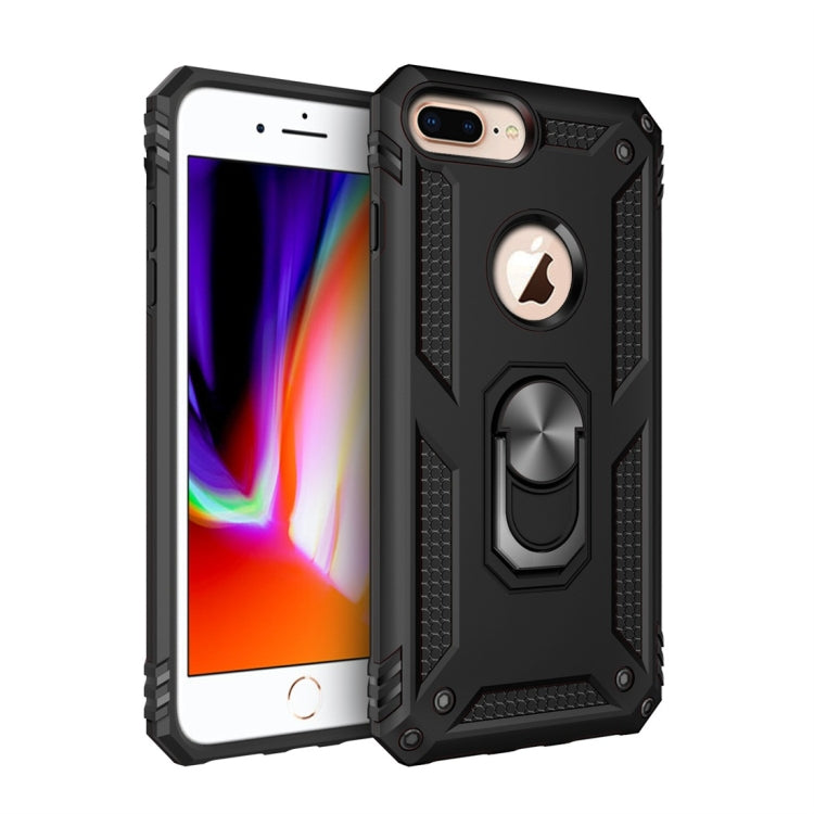 適用於iPhone 7 / 8 Plus TPU + PC軍士盔甲防摔保護殼，帶360度旋轉支架