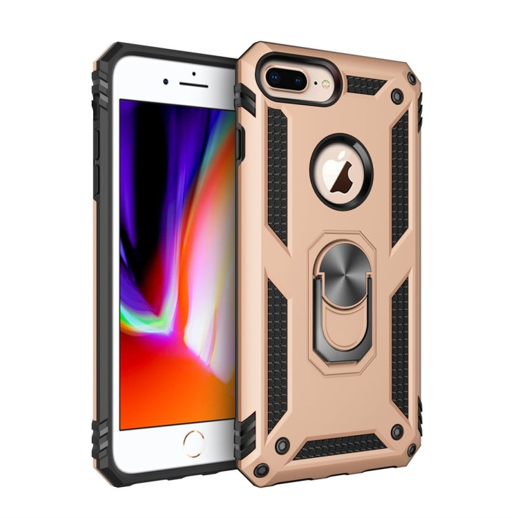 適用於iPhone 7 / 8 Plus TPU + PC軍士盔甲防摔保護殼，帶360度旋轉支架