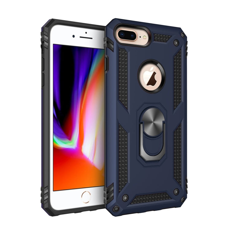 適用於iPhone 7 / 8 Plus TPU + PC軍士盔甲防摔保護殼，帶360度旋轉支架