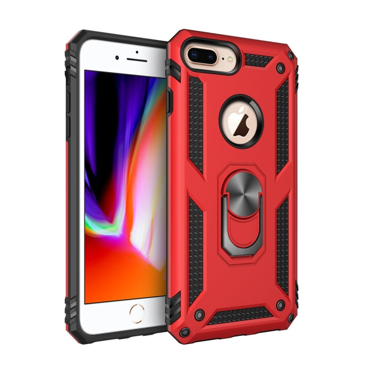 適用於iPhone 7 / 8 Plus TPU + PC軍士盔甲防摔保護殼，帶360度旋轉支架