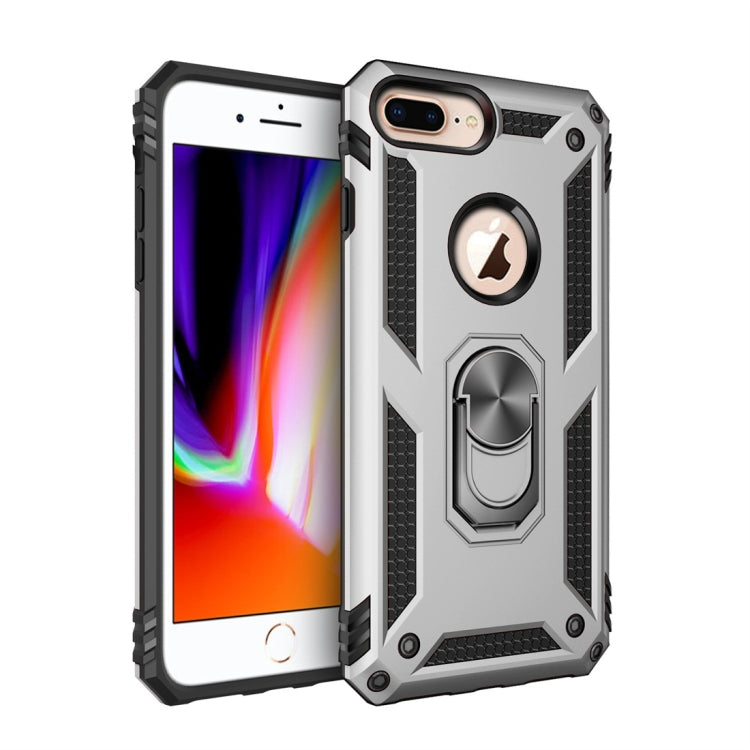 適用於iPhone 7 / 8 Plus TPU + PC軍士盔甲防摔保護殼，帶360度旋轉支架