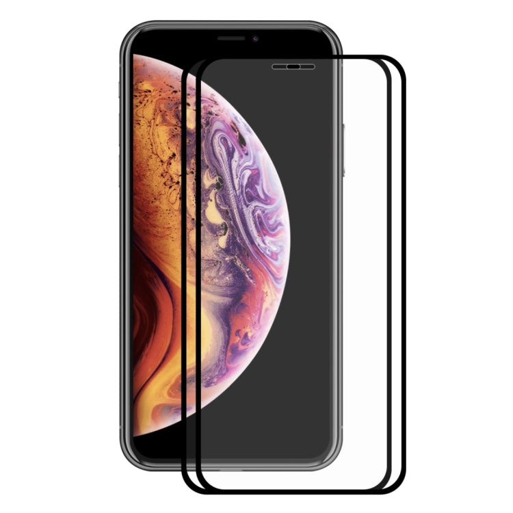 2pcs 恩凱 草帽王子  適用於iPhone X / XS 0.2mm 9H 2.5D弧邊全屏覆蓋鋼化玻璃彩膜