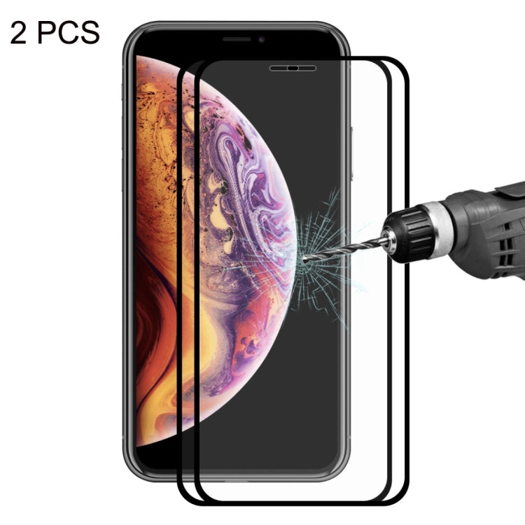 2pcs 恩凱 草帽王子  適用於iPhone XS Max 0.2mm 9H 2.5D弧邊全屏覆蓋鋼化玻璃彩膜