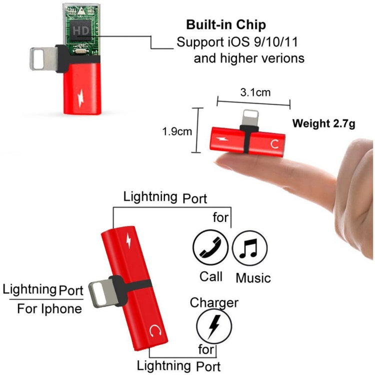 二合一 8 Pin 5V 1A充電聽歌 音頻耳機轉接頭