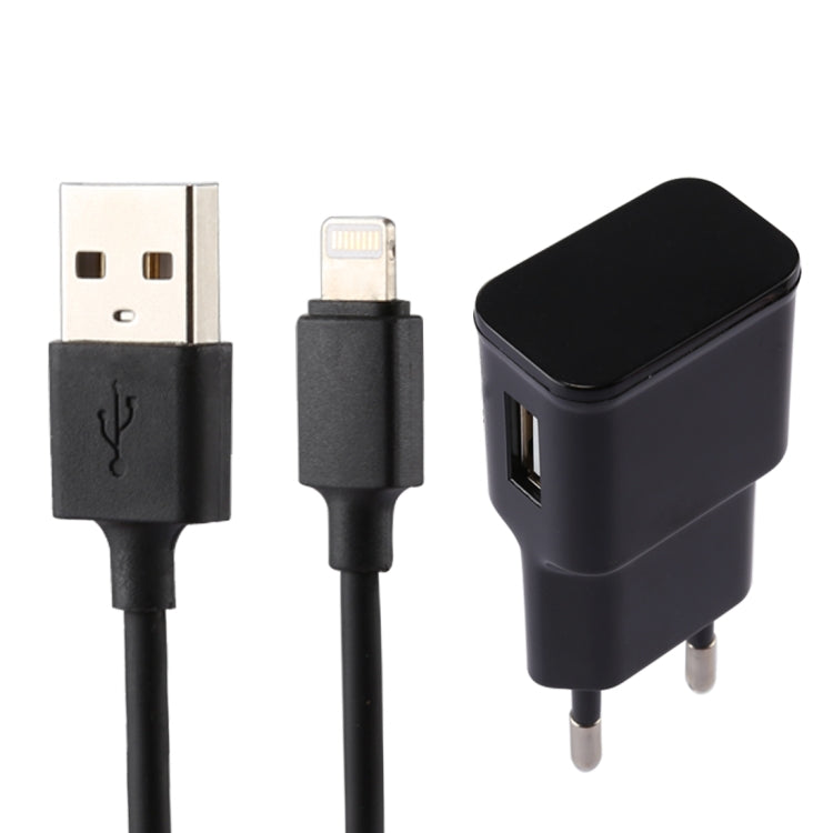 5V 2.1A 智能USB充電器帶1m長8Pin充電線，歐規