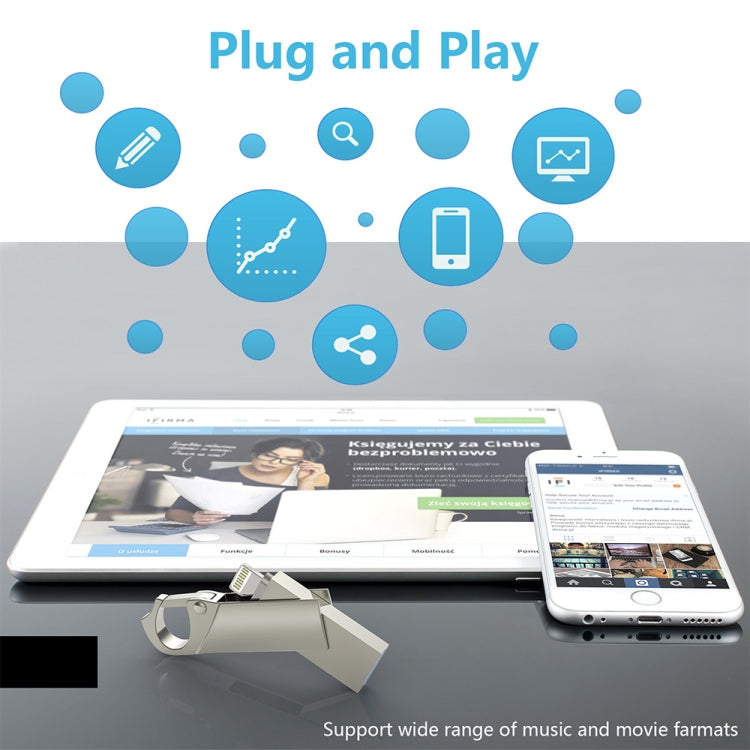 easyflash RQW-10F 2合1鑰匙扣U盤 USB 2.0&8 Pin 128GB