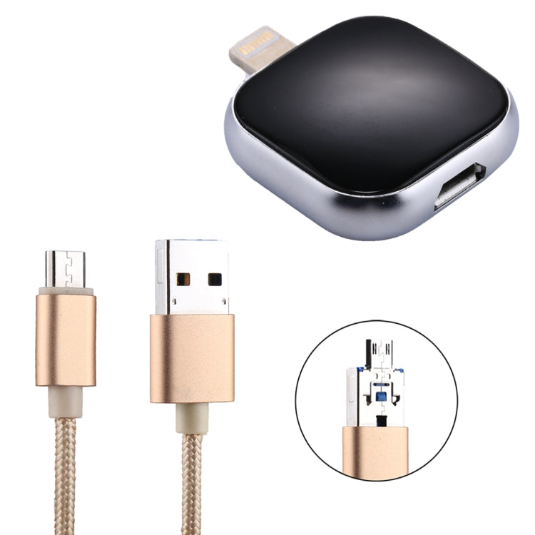 FLASHDRIVE RQW-18S 8 Pin多功能U盤帶USB/micro USB轉micro USB線 16GB