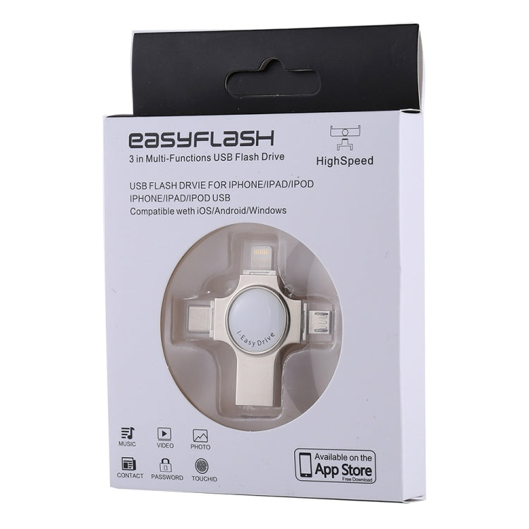 easyflash RQW-11S 4合1U盤 USB2.0&8 Pin&Micro USB&Type-C 32GB