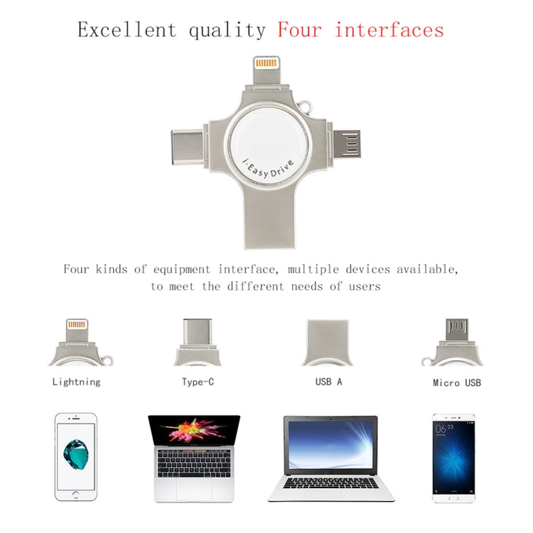 easyflash RQW-11S 4合1U盤 USB2.0&8 Pin&Micro USB&Type-C 64GB