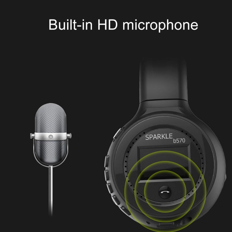 狂熱者 B570 頭戴式線控藍牙耳機 LED彩屏 帶3.5mm音頻口/高清麥克風/FM 最大支持32GB 內存卡