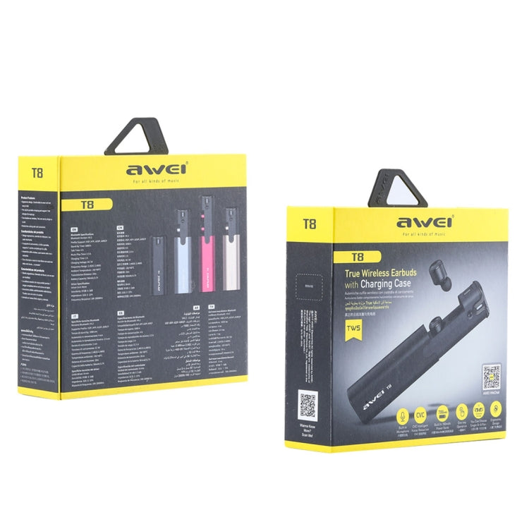AWEI T8 迷你二合一立體聲藍牙耳機帶移動電源