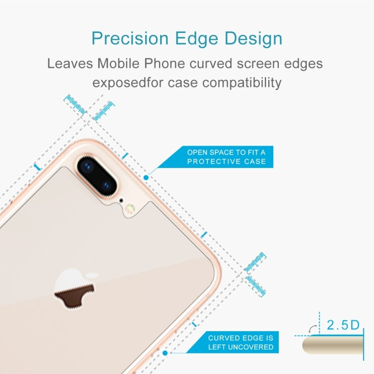 2片裝 適用於iPhone 8 Plus & 7 Plus 后膜 0.3mm 9H硬度2.5D弧邊防爆優質鋼化膜后膜