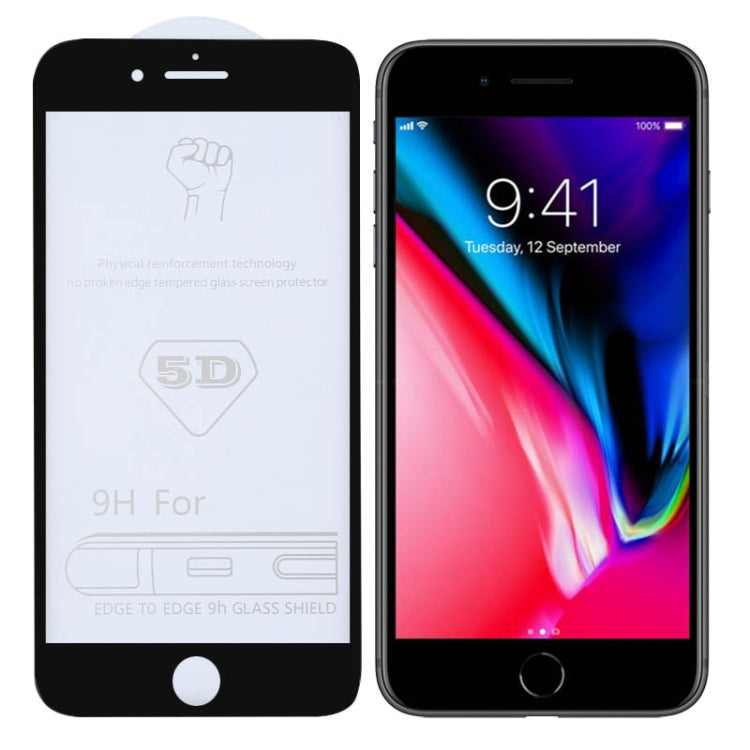 25片裝 適用於iPhone 7 Plus / 8 Plus 9H 5D全屏全膠大弧邊鋼化貼膜