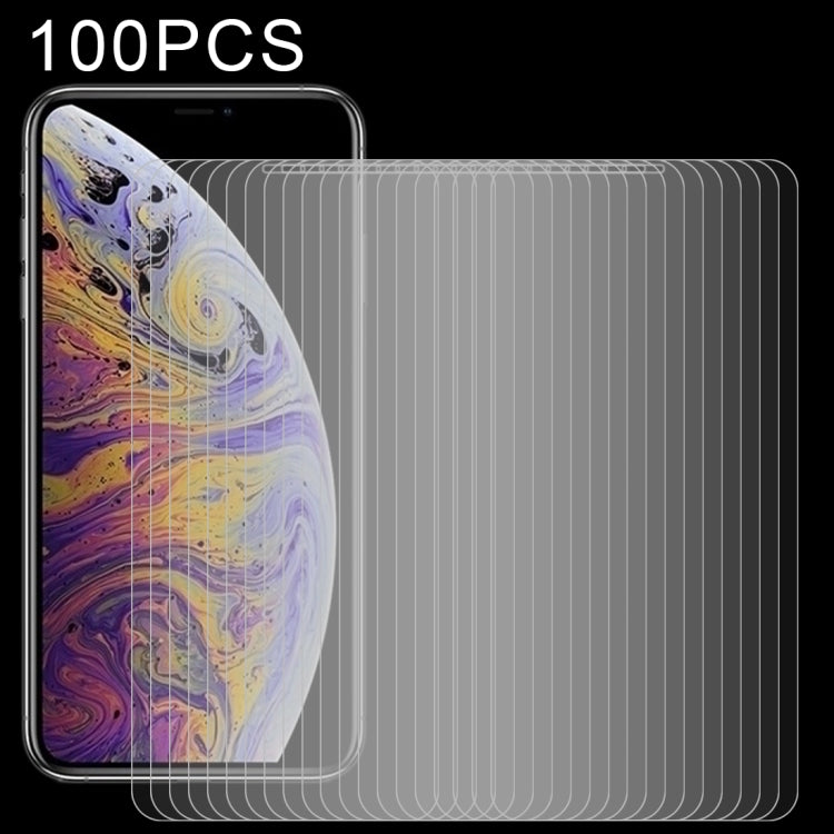 100pcs 適用於iPhone XS Max  9H 2.5D弧邊鋼化玻璃膜