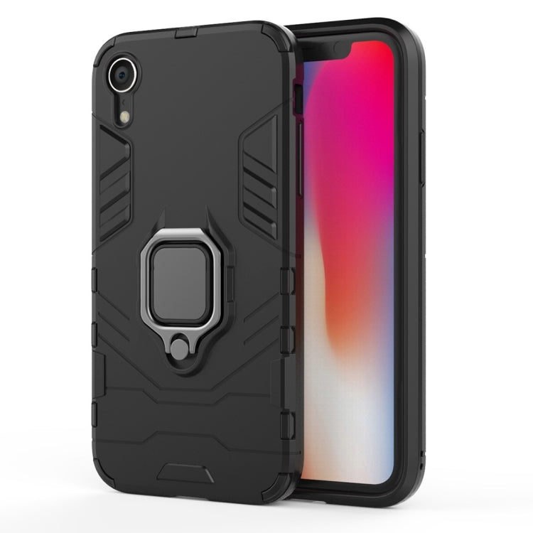 適用於iPhone XR 黑豹PC   TPU磁吸指環支架防摔保護殼