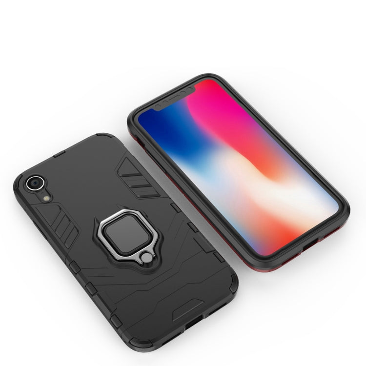 適用於iPhone XR 黑豹PC   TPU磁吸指環支架防摔保護殼
