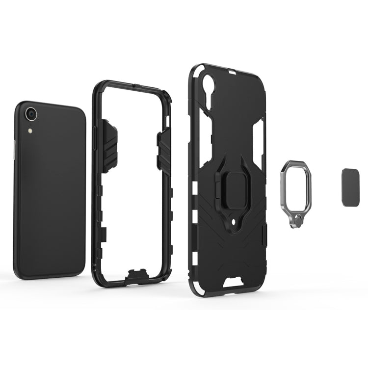 適用於iPhone XR 黑豹PC   TPU磁吸指環支架防摔保護殼