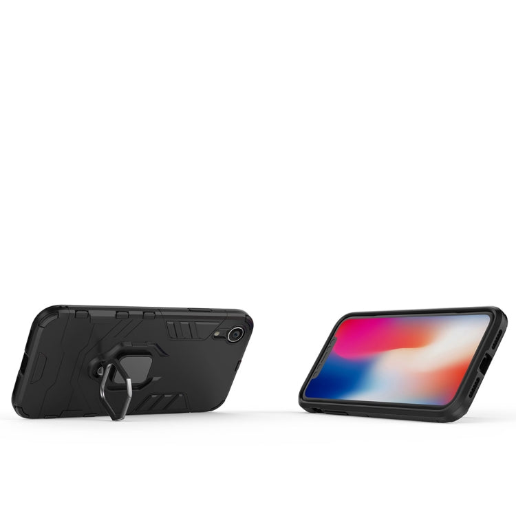 適用於iPhone XR 黑豹PC   TPU磁吸指環支架防摔保護殼