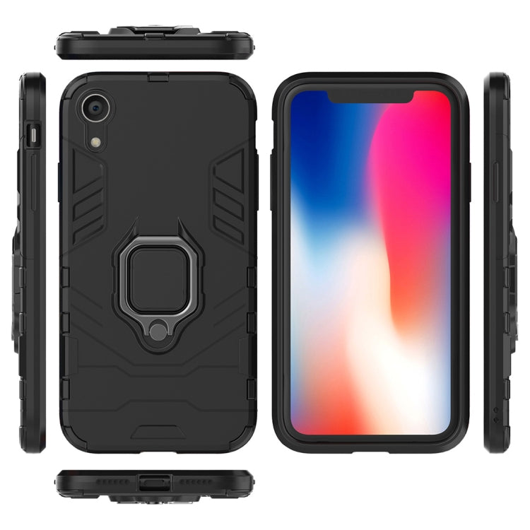 適用於iPhone XR 黑豹PC   TPU磁吸指環支架防摔保護殼