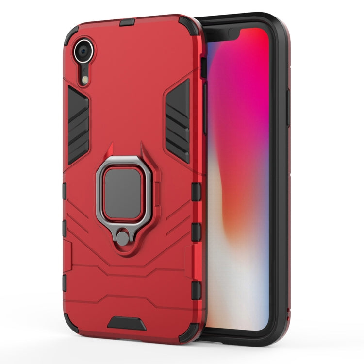 適用於iPhone XR 黑豹PC   TPU磁吸指環支架防摔保護殼
