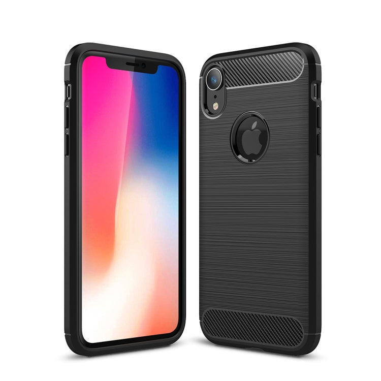 適用於iPhone XR 防滑拉絲碳纖維紋軟TPU保護殼