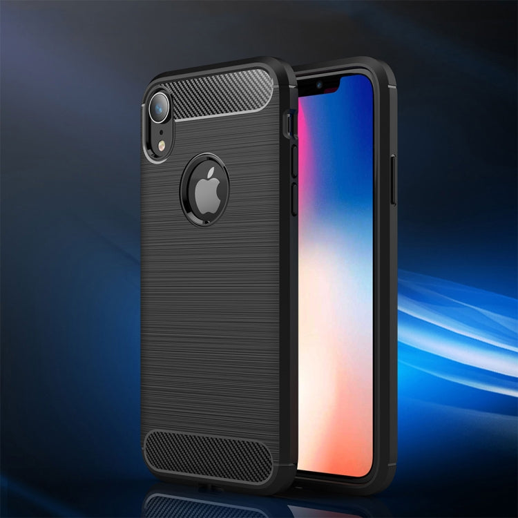 適用於iPhone XR 防滑拉絲碳纖維紋軟TPU保護殼