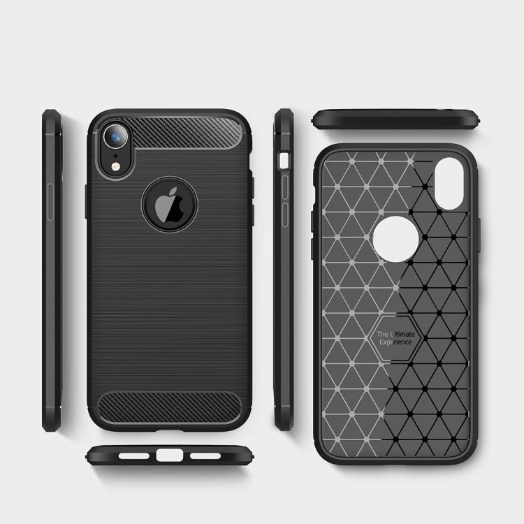 適用於iPhone XR 防滑拉絲碳纖維紋軟TPU保護殼