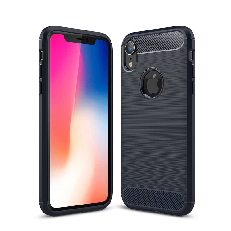 適用於iPhone XR 防滑拉絲碳纖維紋軟TPU保護殼