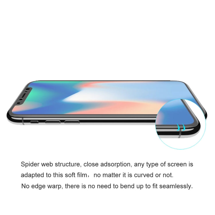 恩凱 草帽王子 適用於iPhone XS 5.8英寸 TPU+TPE+PET材質0.1mm 3D全屏保護軟膜 水凝膜