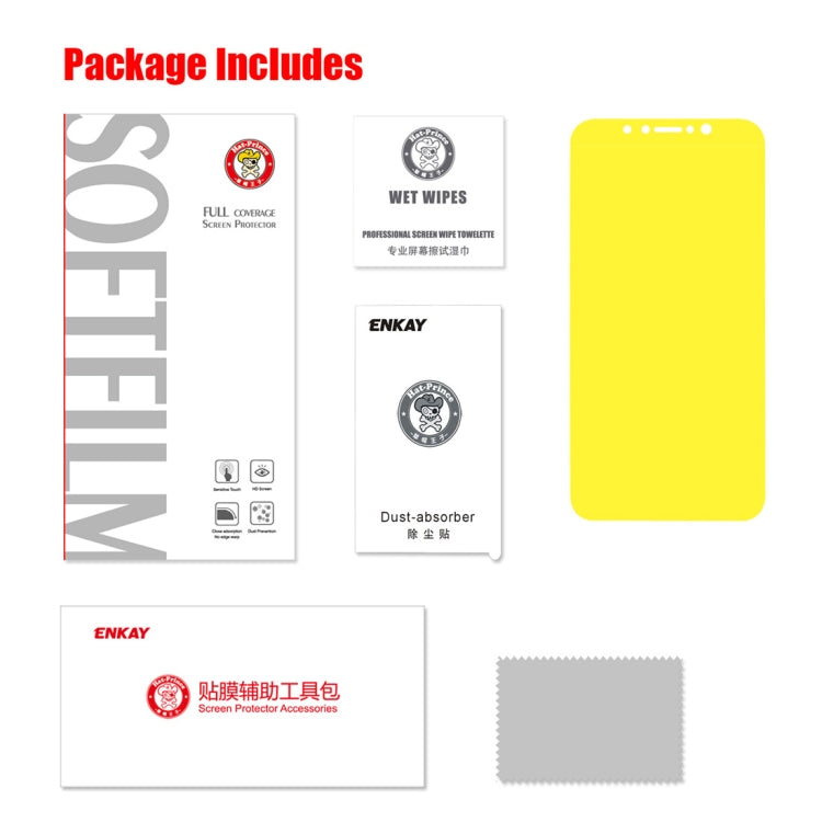 恩凱 草帽王子 適用於iPhone XS 5.8英寸 TPU+TPE+PET材質0.1mm 3D全屏保護軟膜 水凝膜