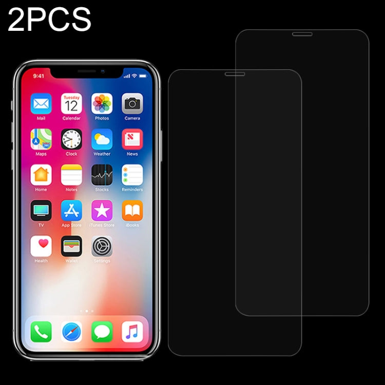 2pcs 適用於iPhone XS 9H 2.5D弧邊鋼化玻璃膜