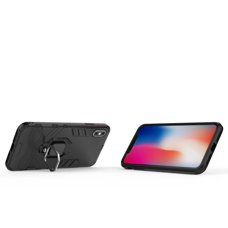 適用於iPhone XS Max 黑豹PC   TPU磁吸指環支架防摔保護殼