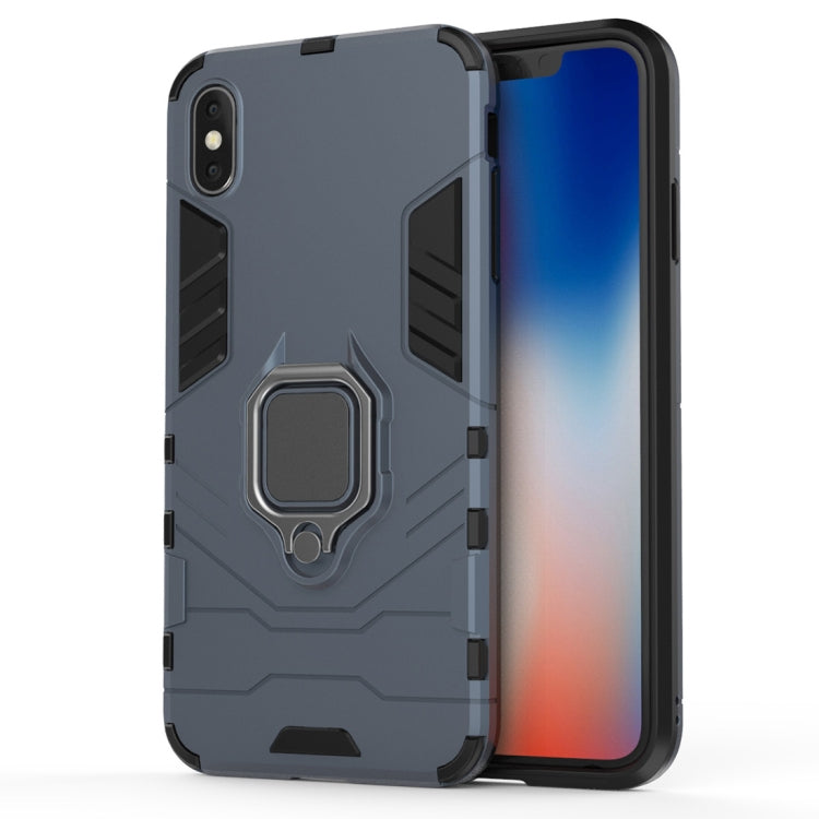 適用於iPhone XS Max 黑豹PC   TPU磁吸指環支架防摔保護殼